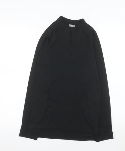 Trespass Boys Black 11-12 Years 1/4 Zip Fleece Sweatshirt