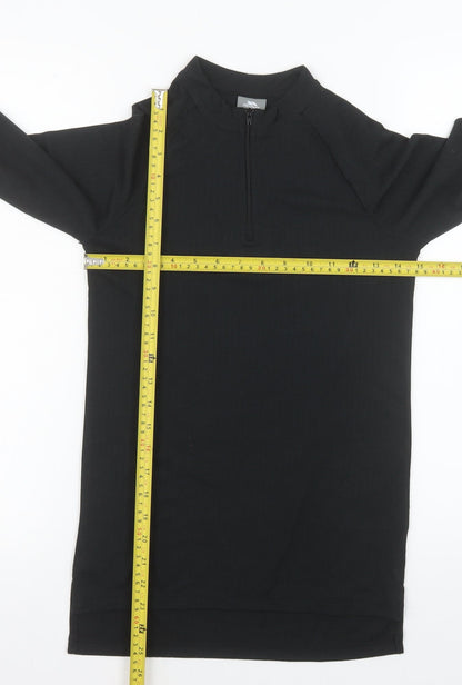 Trespass Boys Black 11-12 Years 1/4 Zip Fleece Sweatshirt