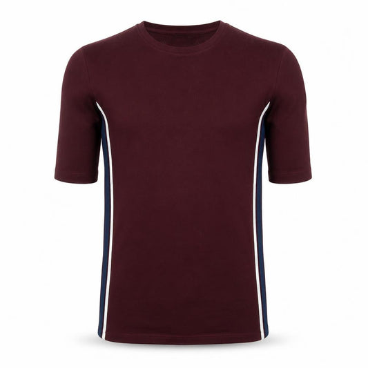 Front view of HITE PARK unisex adults brown xs slim fit crew neck t-shirt