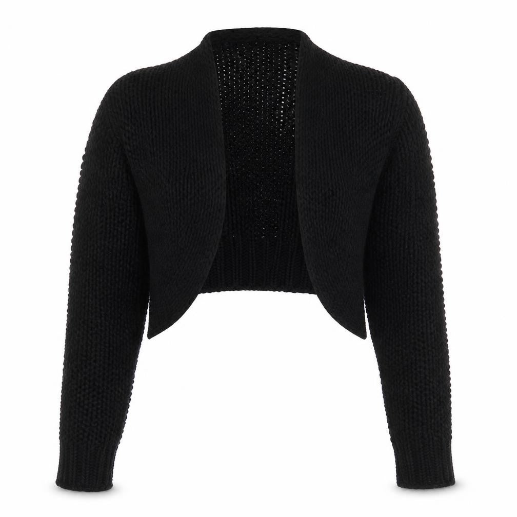 Cotton On Women's Black Chunky Knit Shrug Jumper Size M