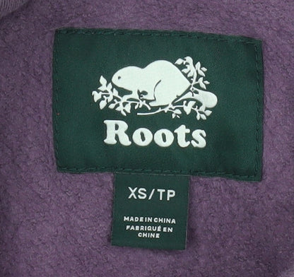 Roots Womens Purple 1/4 Zip Pullover Sweatshirt XS