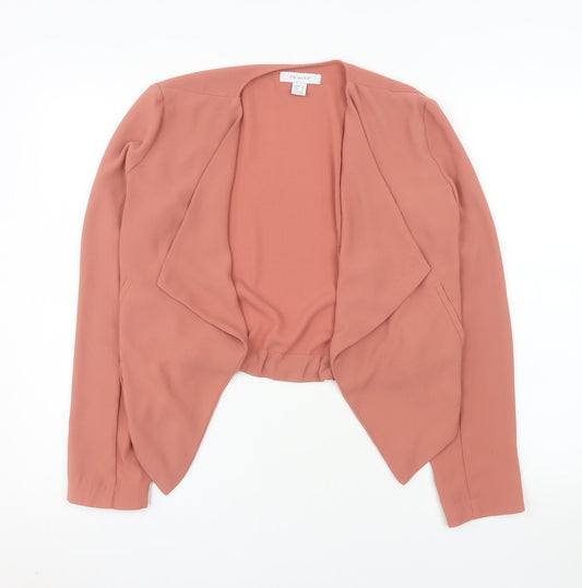 Primark Women’s Pink Cropped Blazer Size 10 Lightweight Shawl Collar Jacket