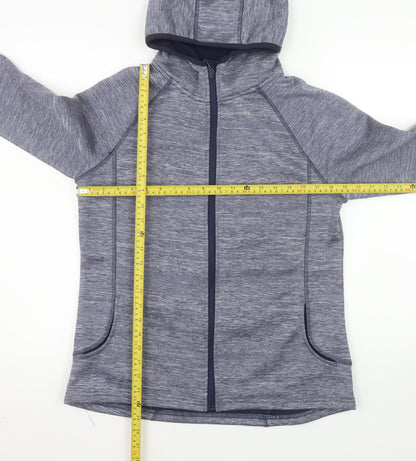 Zakti Women's Blue Hooded Full Zip Fleece Jacket UK 14