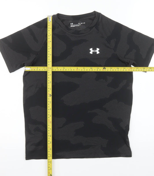 Under Armour Boys Black Camouflage Short Sleeve Sports T-Shirt M