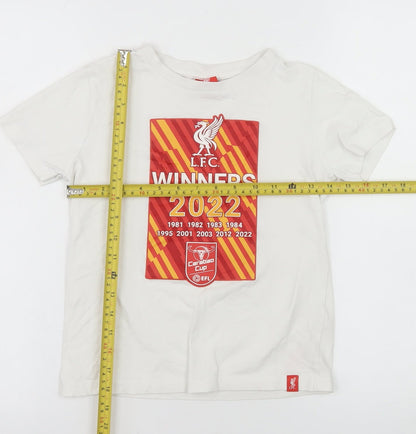 LFC Boys White 7-8 Years Cotton Carabao Cup 2022 Winners T-Shirt