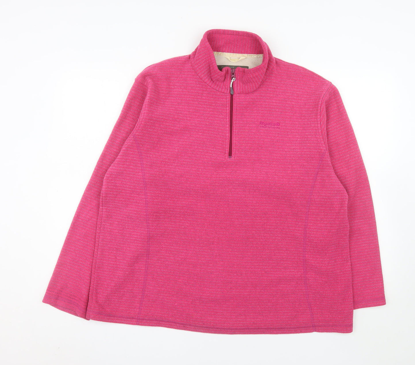 Regatta Womens Pink 1/2 Zip Pullover Fleece Sweatshirt UK 18