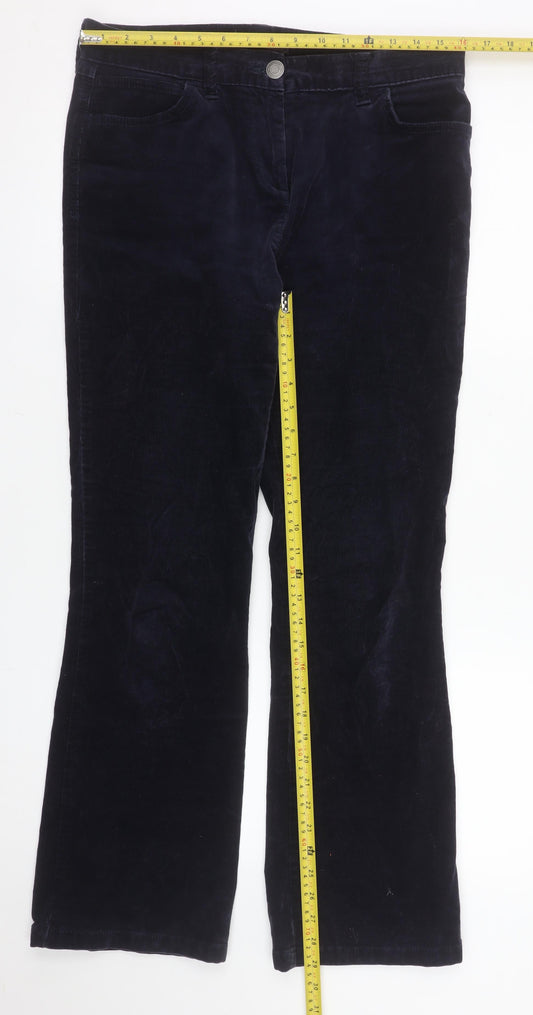 Marks and Spencer Women’s Blue Corduroy Straight Leg Trousers UK 12