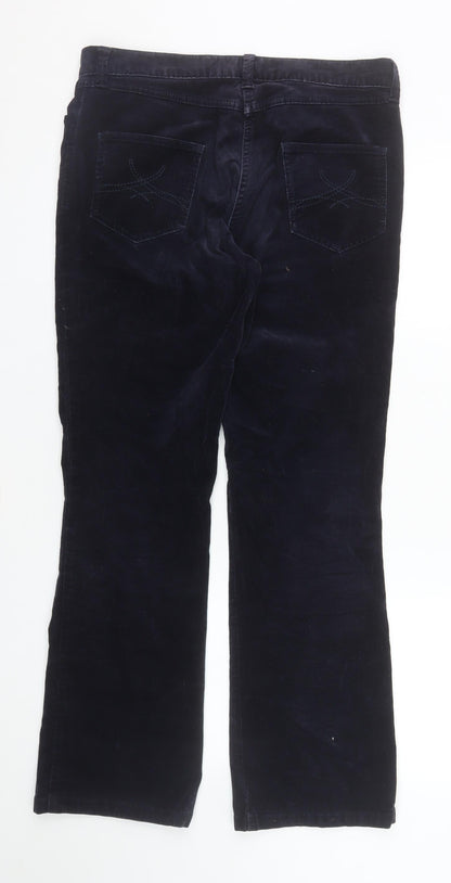 Marks and Spencer Women’s Blue Corduroy Straight Leg Trousers UK 12
