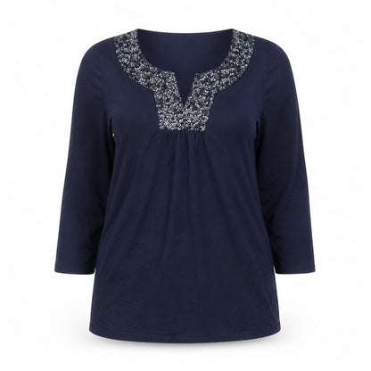 Soon Women's Blue Sequin V-Neck Tunic Top Size 14