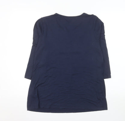 Soon Women's Blue Sequin V-Neck Tunic Top Size 14