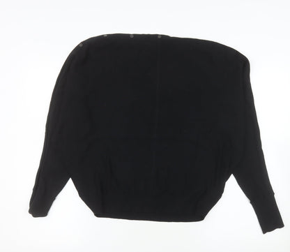 AllSaints Women Black Medium Pullover Sweatshirt Organic Cotton