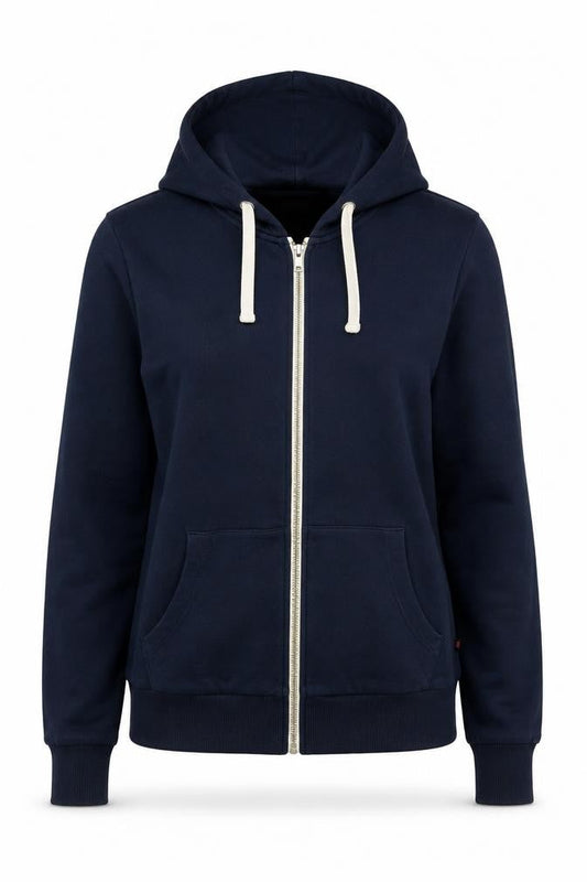 Jack & Jones Unisex Blue S Full Zip Hooded Cotton Jacket