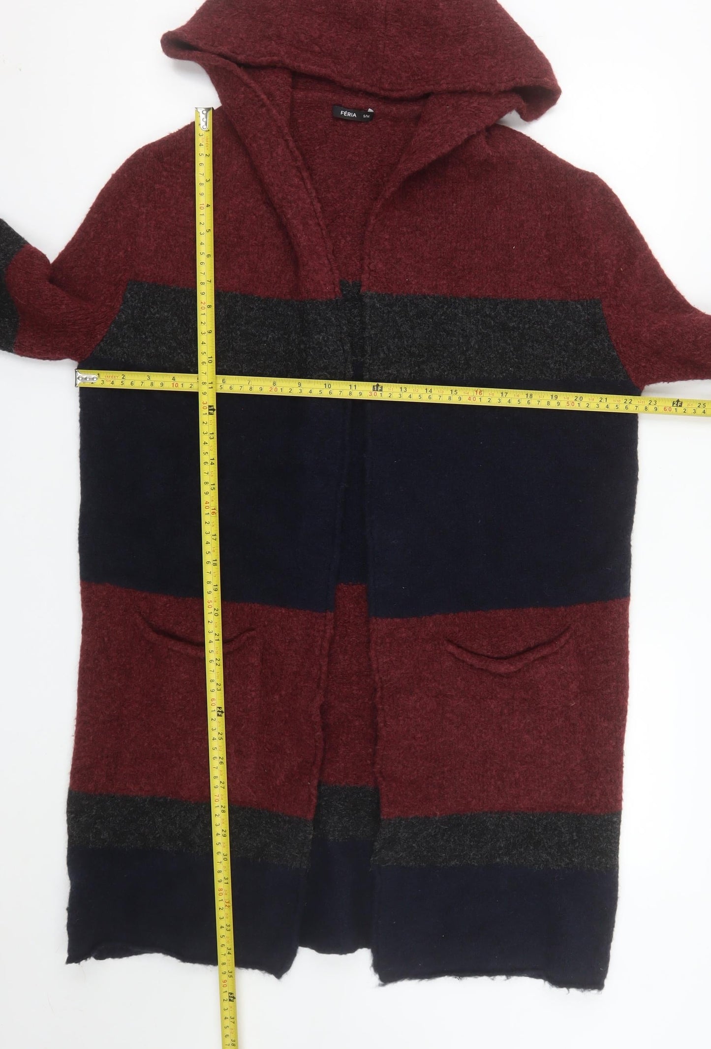 Féria Women's Multicoloured Hooded Chunky-Knit Cardigan S