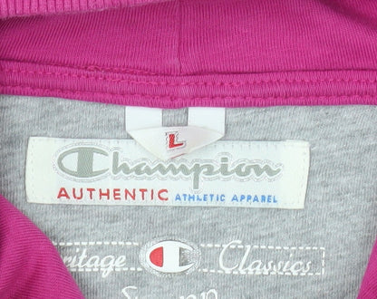Champion Women's Pink Pullover Hoodie Size L Cotton Blend