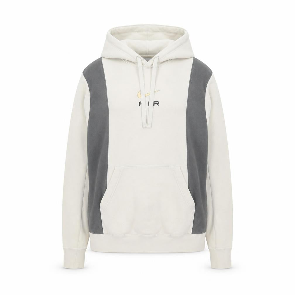 Nike Women Beige & Grey Pullover Hoodie XS Air Logo Cotton Blend