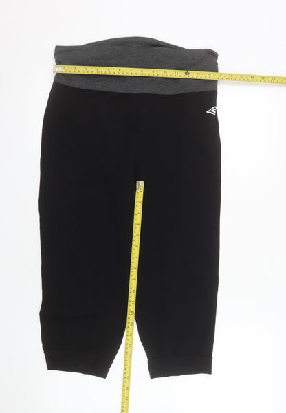Umbro Womens Black Athletic Jersey Shorts L Stretch Comfort Fit