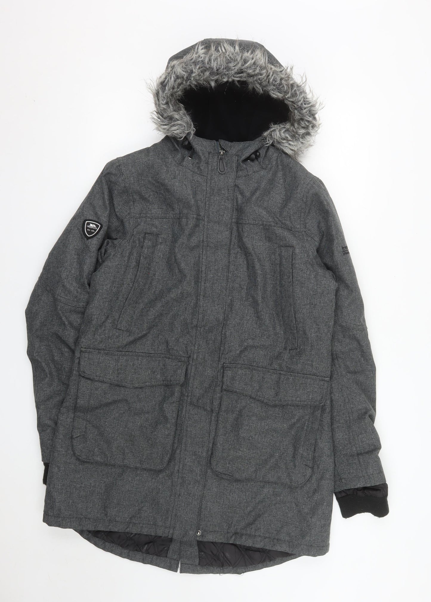 Trespass Men's Grey L Parka Coat Waterproof Hooded Winter Jacket