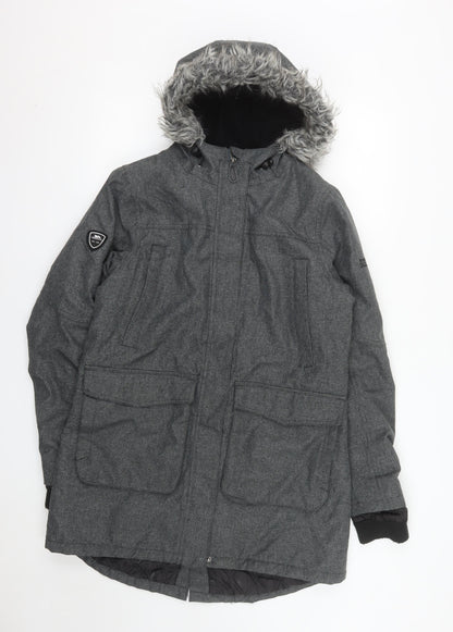 Trespass Men's Grey L Parka Coat Waterproof Hooded Winter Jacket