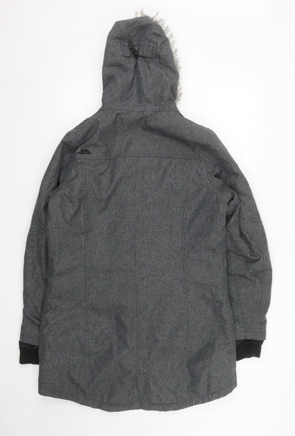 Trespass Men's Grey L Parka Coat Waterproof Hooded Winter Jacket