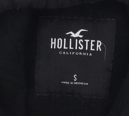Hollister Womens Black Cropped Hoodie Small Hooded Pullover