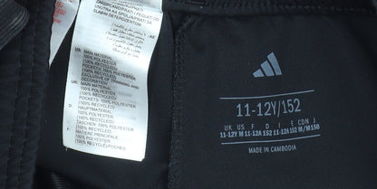 Adidas Boys Black Manchester United Track Pants 11-12 Years Tapered Fit