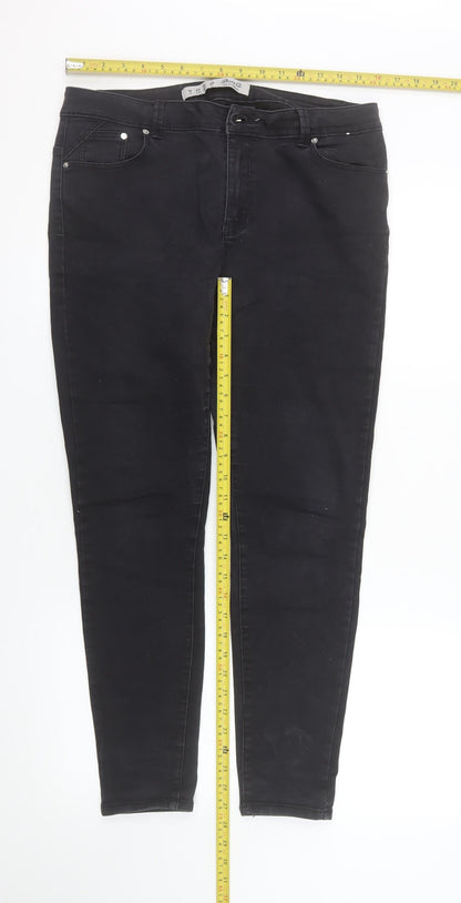 Denim Co Women’s Black Skinny Jeans Size 16 Mid Rise Stretch Denim