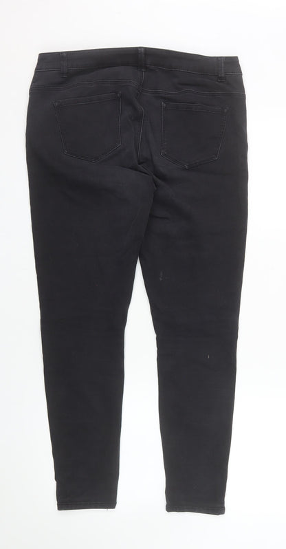 Denim Co Women’s Black Skinny Jeans Size 16 Mid Rise Stretch Denim