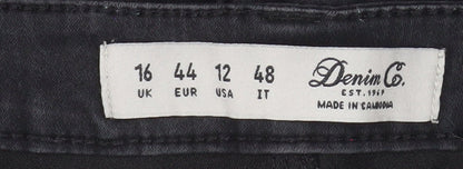 Denim Co Women’s Black Skinny Jeans Size 16 Mid Rise Stretch Denim