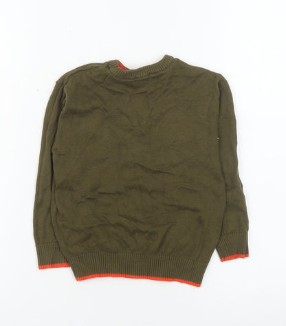 Timberland Boys Green Crew Neck Cotton Pullover Jumper Size 4 Years