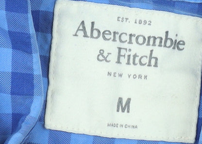 Abercrombie & Fitch Men’s Blue Check Cotton Button-Down Shirt M