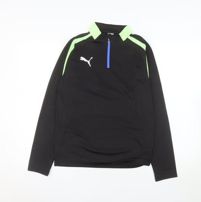 Puma Teens Black 1/4 Zip Sports Sweatshirt Size 164