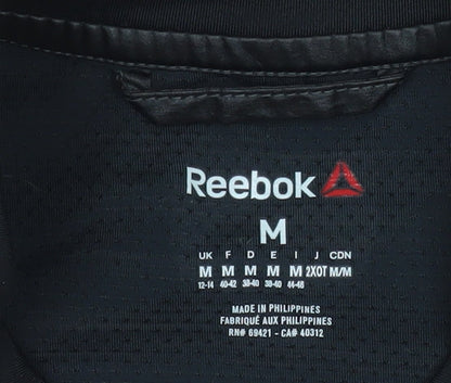 Reebok Women Black Cotton Bomber Jacket Size M