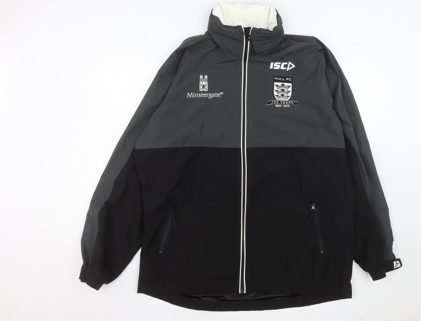 ISC Hull FC Mens Black XL Windbreaker Jacket Waterproof