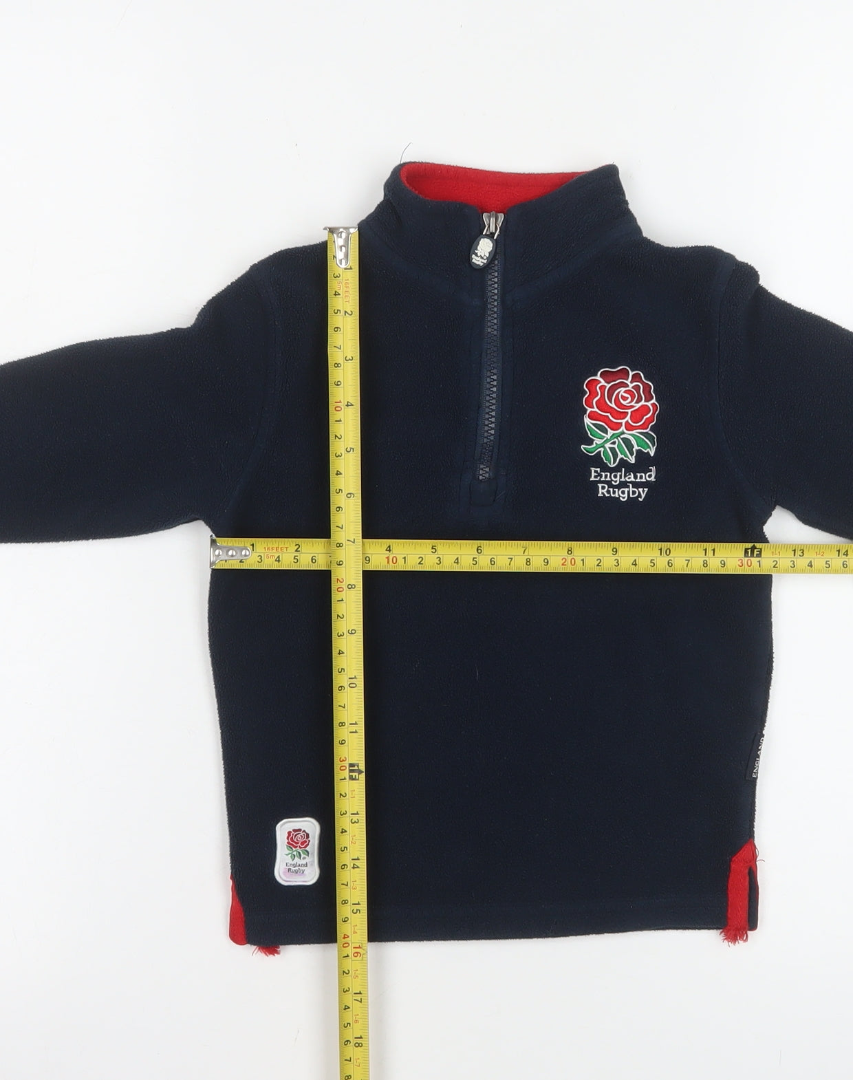England Rugby Boys Navy Fleece 1/2 Zip Sweatshirt 3-4 Years