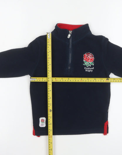 England Rugby Boys Navy Fleece 1/2 Zip Sweatshirt 3-4 Years