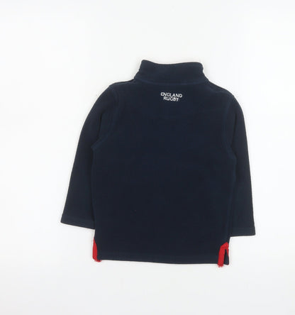 England Rugby Boys Navy Fleece 1/2 Zip Sweatshirt 3-4 Years