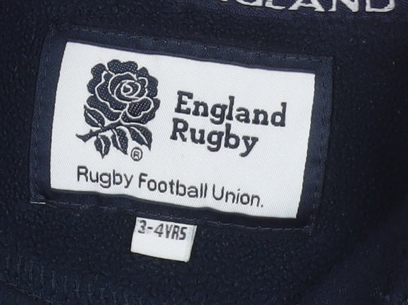 England Rugby Boys Navy Fleece 1/2 Zip Sweatshirt 3-4 Years