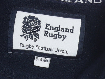 England Rugby Boys Navy Fleece 1/2 Zip Sweatshirt 3-4 Years