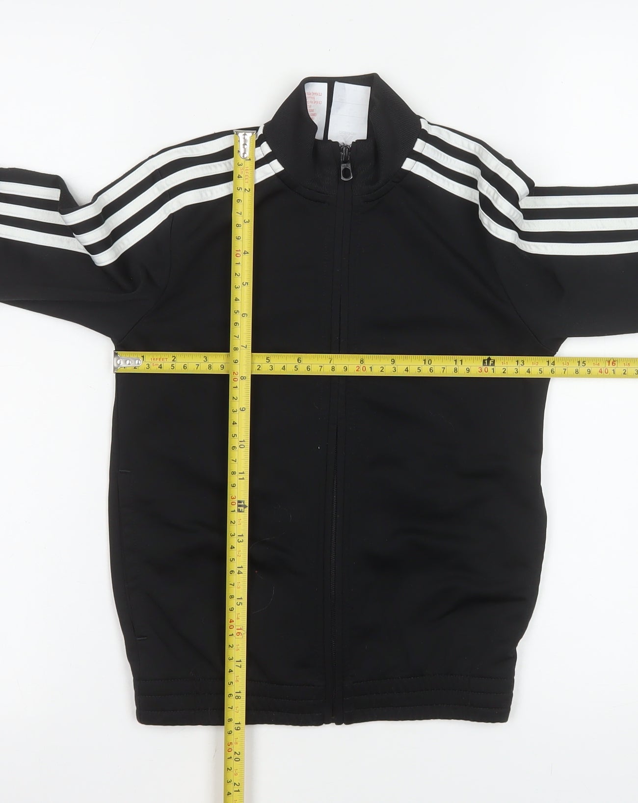 Adidas Boys Black 7-8 Years Track Jacket Full Zip Sports Top