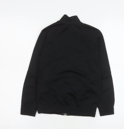 Adidas Boys Black 7-8 Years Track Jacket Full Zip Sports Top