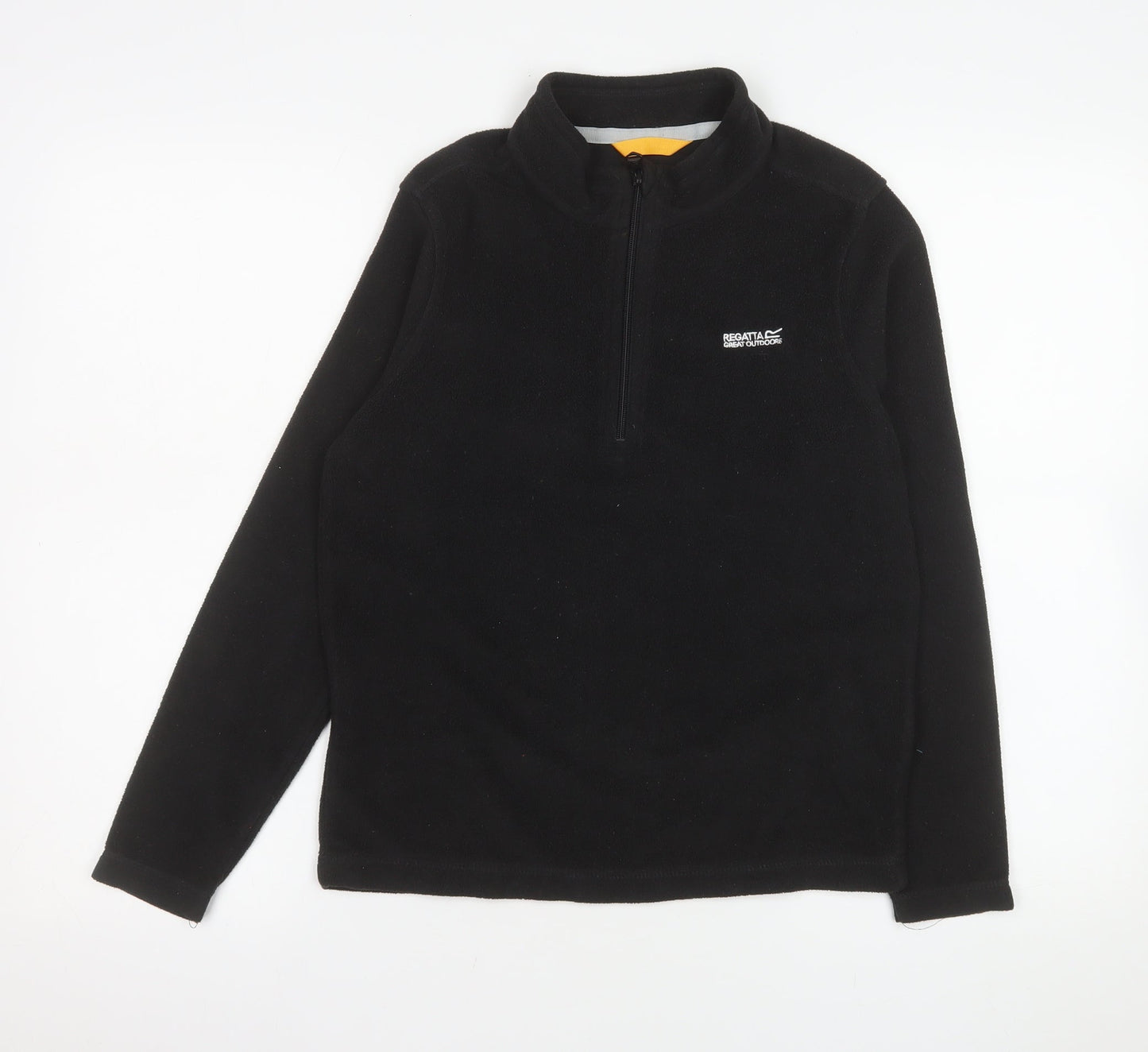 Regatta Boys Black Fleece 1/4 Zip Pullover Sweatshirt Size 13 Years