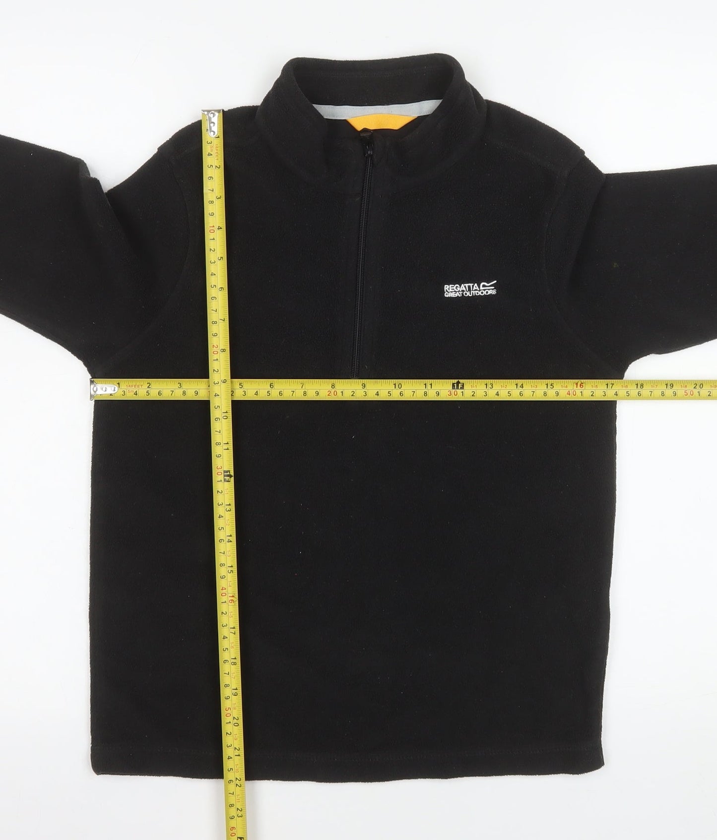 Regatta Boys Black Fleece 1/4 Zip Pullover Sweatshirt Size 13 Years