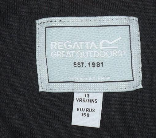 Regatta Boys Black Fleece 1/4 Zip Pullover Sweatshirt Size 13 Years