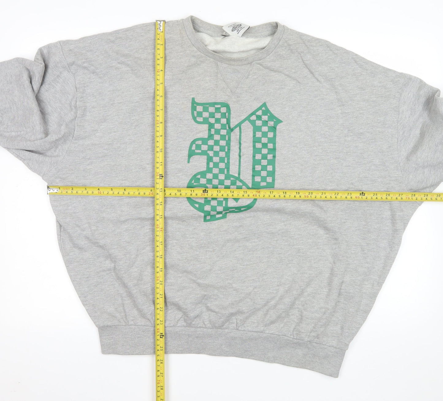 Pash Mens Grey Crew Neck Graphic Sweatshirt Size L