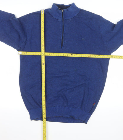 André Men's Blue 1/2 Zip Cotton Knit Sweatshirt Size L
