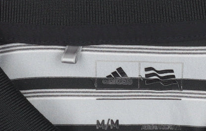 Adidas Men Grey Striped Performance Polo Shirt M