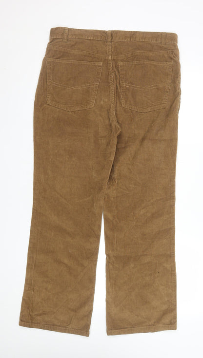 Denim Co Men's Brown Corduroy Trousers 34W 30L Regular Fit