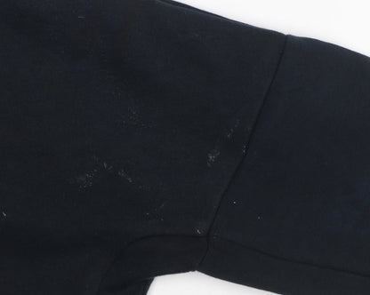 Nike Womens Black Long Sleeve Full Zip Sweatshirt L Cotton Blend