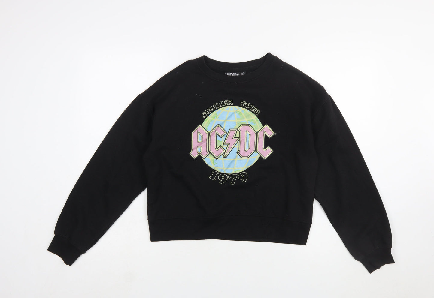 AC/DC Women's Black Small Crew Neck Pullover Sweatshirt 1979 Tour