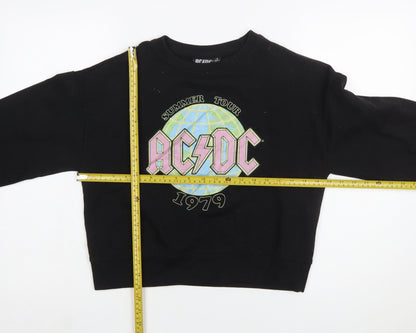 AC/DC Women's Black Small Crew Neck Pullover Sweatshirt 1979 Tour